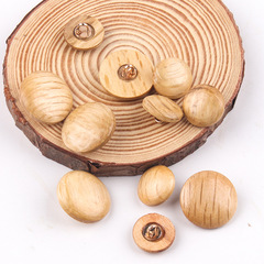 Factory direct supply wooden metal feet double color button bag fasteners suit mushroom wood buttons casual shirts sweater fasteners