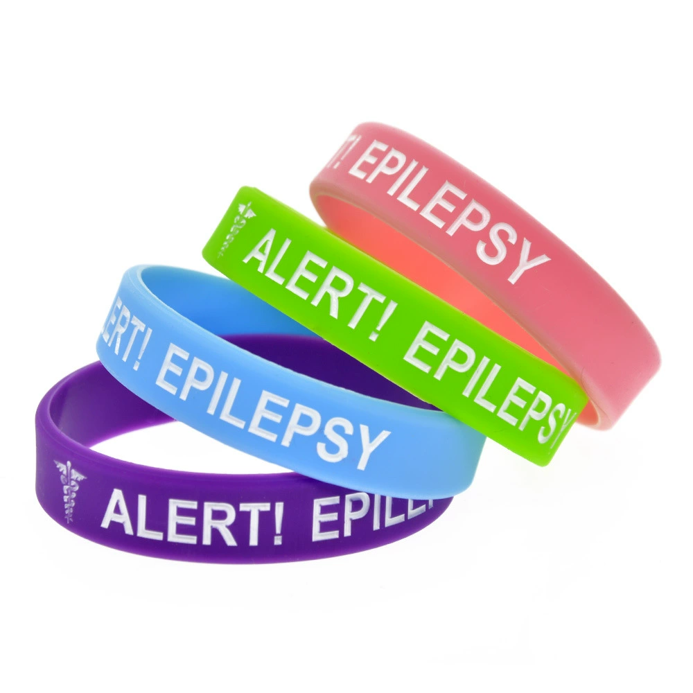Силиконовый браслет Alert EpilePSY, медицинское предупреждение, резиновый браслет