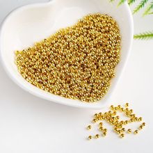 18K包金保色光面圆珠空心串珠手工diy转运隔珠散珠饰品配件小金珠