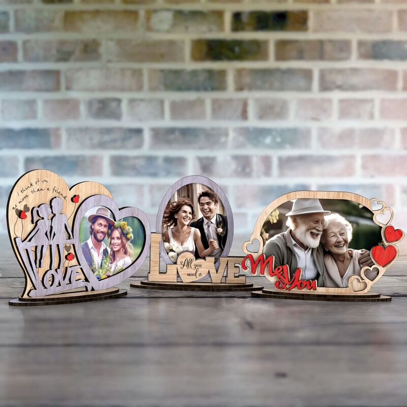 Cross-Border Valentine's Day Couple Wooden Heart Photo Frame Valentine's Day Anniversary Photo Gift Unique Gift Cross-Border Valentine's Day Couple Wooden Heart Photo Frame Valentine's Day Anniversary Photo Gift Unique Gift