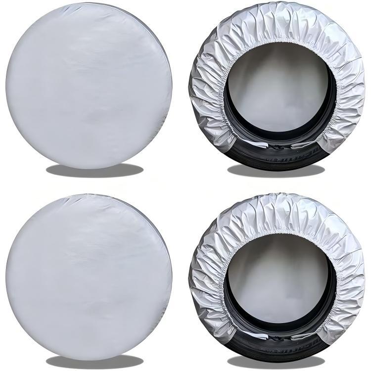 Cross-Border Amazon Car Tire Protective Cover Spare Tire Sun Protection Dust Cover 4-Piece Set Wheel Cover
