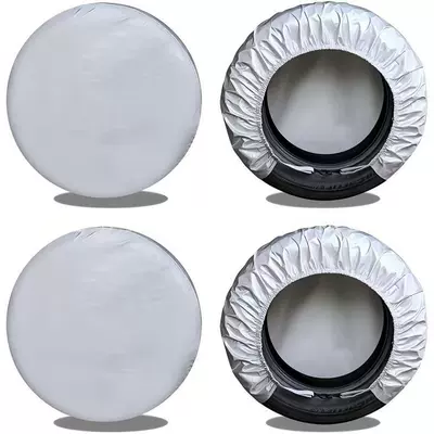 Cross-Border Amazon Car Tire Spare wheel cover - suitable-for-tire-diameter-76-81cmwidth-34cm-pack-of-4-silver