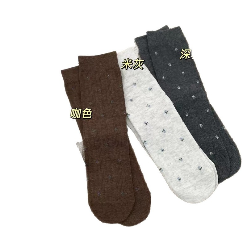 四双装碎花中筒袜子女复古百搭堆堆袜韩系学院风潮流女袜一件代发|undefined