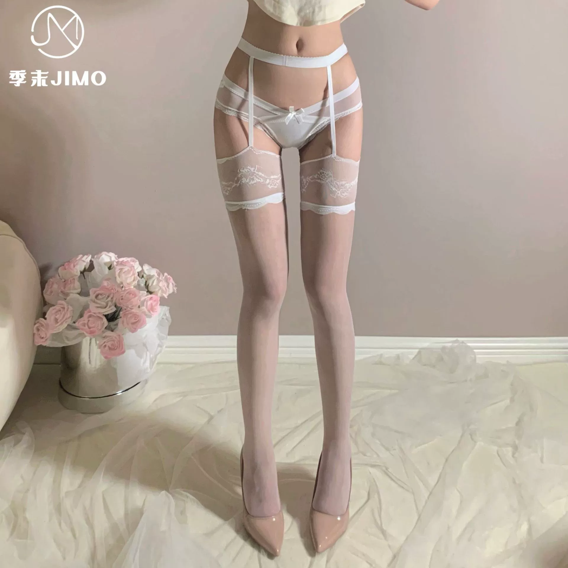 Ультратонкие 3D кружевные подвязки-содержатели со сшитыми трусами, one size, утягивающий эффект