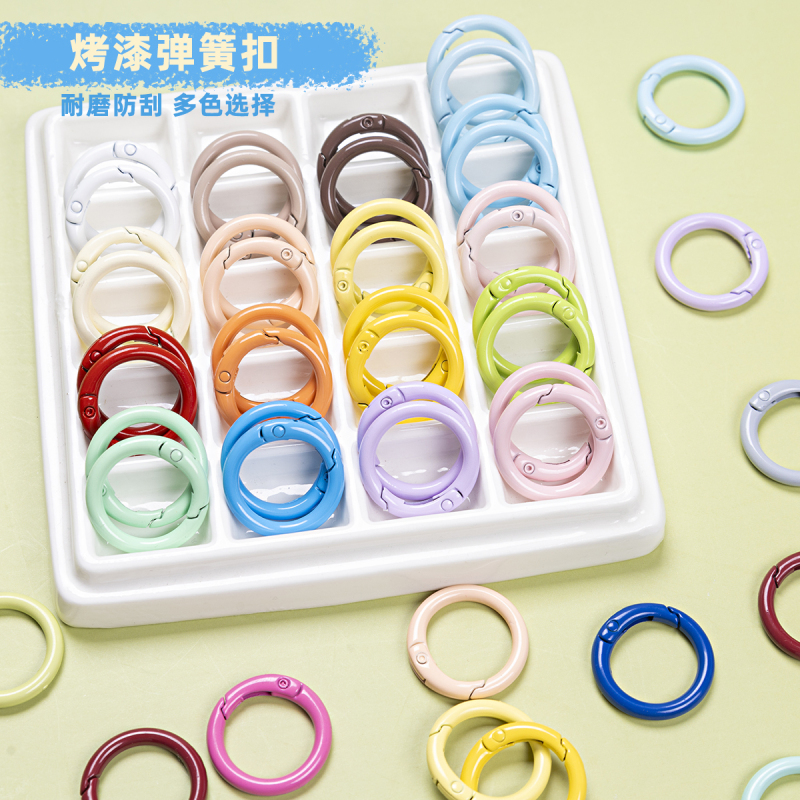 Dopamine-colored candy-themed open jump rings, 23mm, for doll accessories, keychains, and bead embellishments