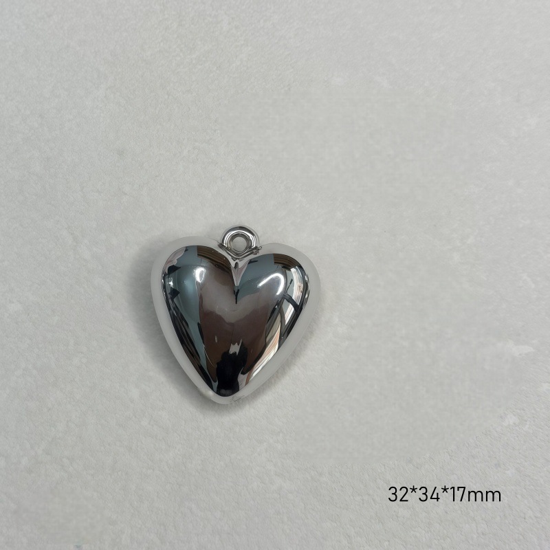 Chapado en oro y plata para proteger el color de la superficie brillante de acrílico melocotón amado colgante en forma de corazón pulsera manual collar de clavícula juguete DIY image 21