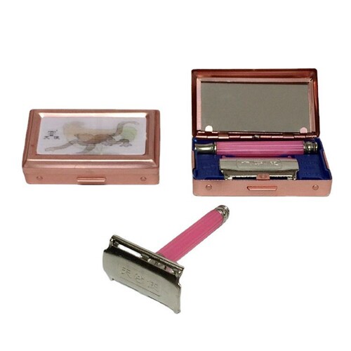 Angel brand aluminum box security manual razor double-sided blade razor metal razor holder 10 pieces