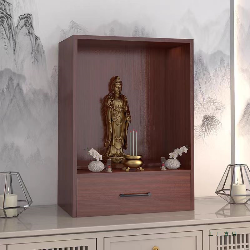Small Altar Cabinet for Home Use, God of Wealth, Bodhisattva, Buddhist Shrine Cabinet, Offering Table, Guan Gong Statue Cabinet