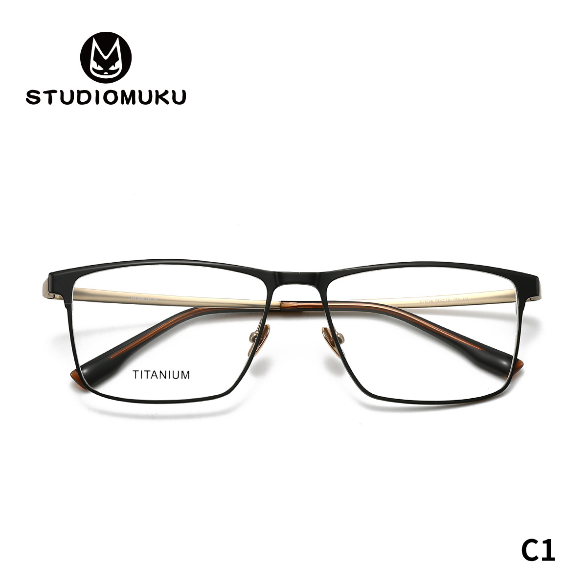 STUDIOMUKU gafas de madera cool, diseño de marco único, marco de gafas de hombre cuadrado cómodo para negocios