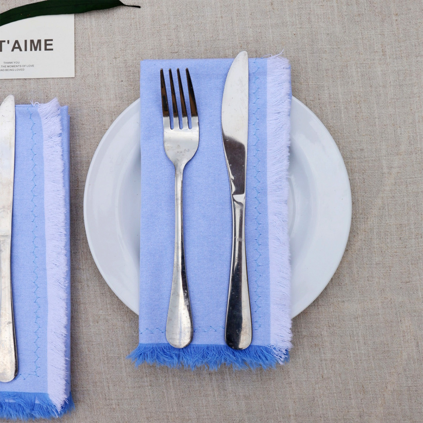 Amazon servillas de algodón lino almohadilla de Navidad cumpleaños boda nórdica transfronteriza sin lavado