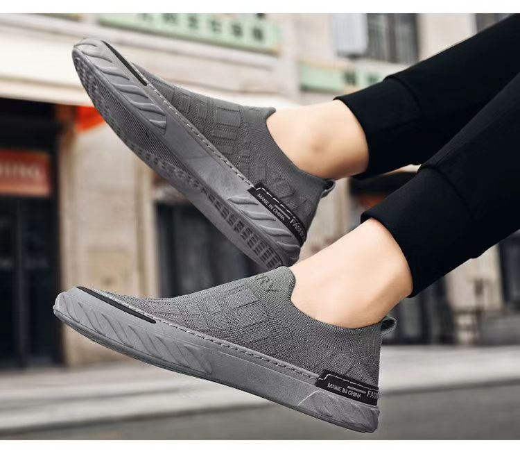 Grensoverschrijdende 2023 nieuwe herenschoenen, stijlvolle casual boardschoenen, trendy instappers, comfortabel, zachte zool, vetersluiting, alternatief uit één stuk, fly weave_voghion.com