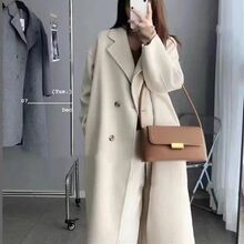 韩系高级感毛呢外套女中长款过膝秋冬季新款学生宽松显瘦呢子大衣