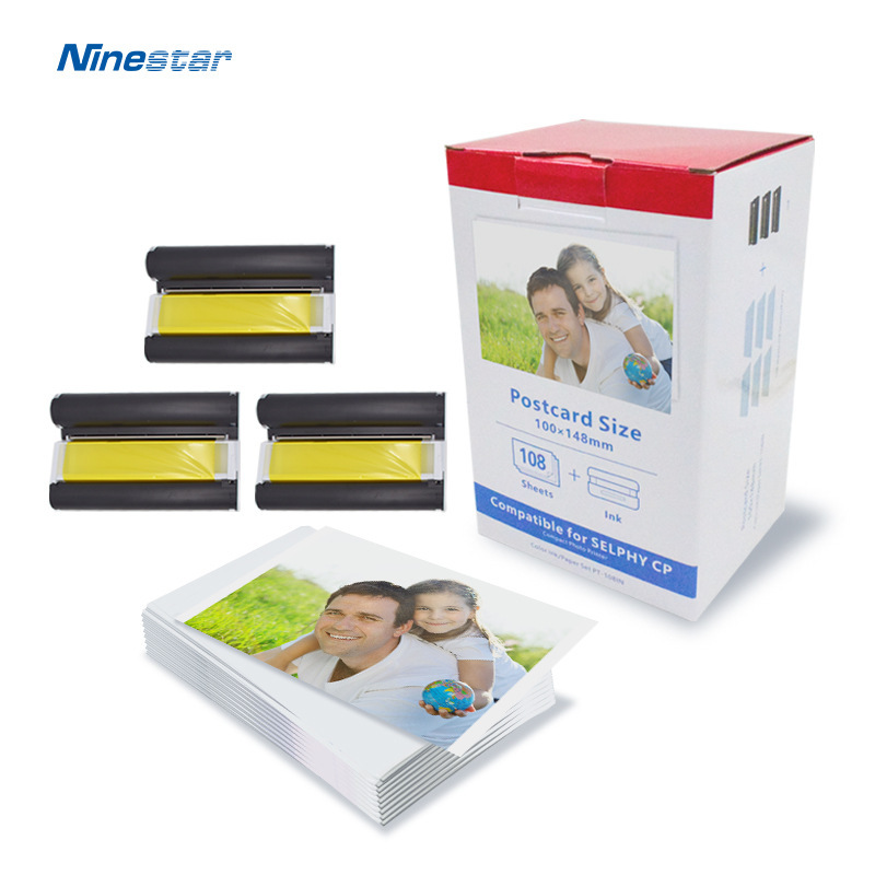 Wholesale Compatible Canon Kp-108Incp Series Photo Paper 6*4inch Cp1300Cp1200 Printer Camera
