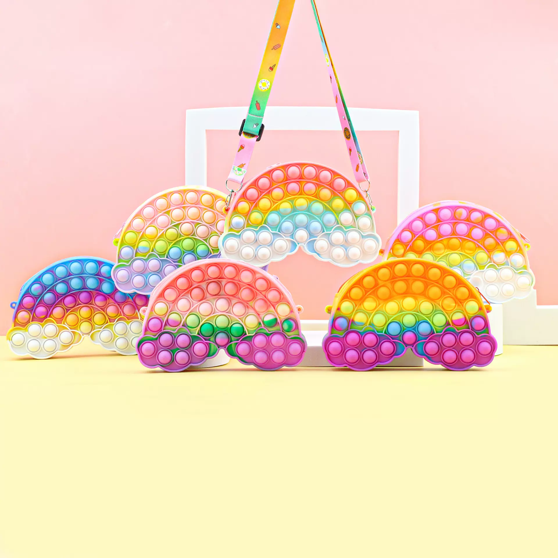 彩虹硅胶零钱包可爱儿童灭鼠先锋包包个性时尚指尖按压玩具捏捏乐