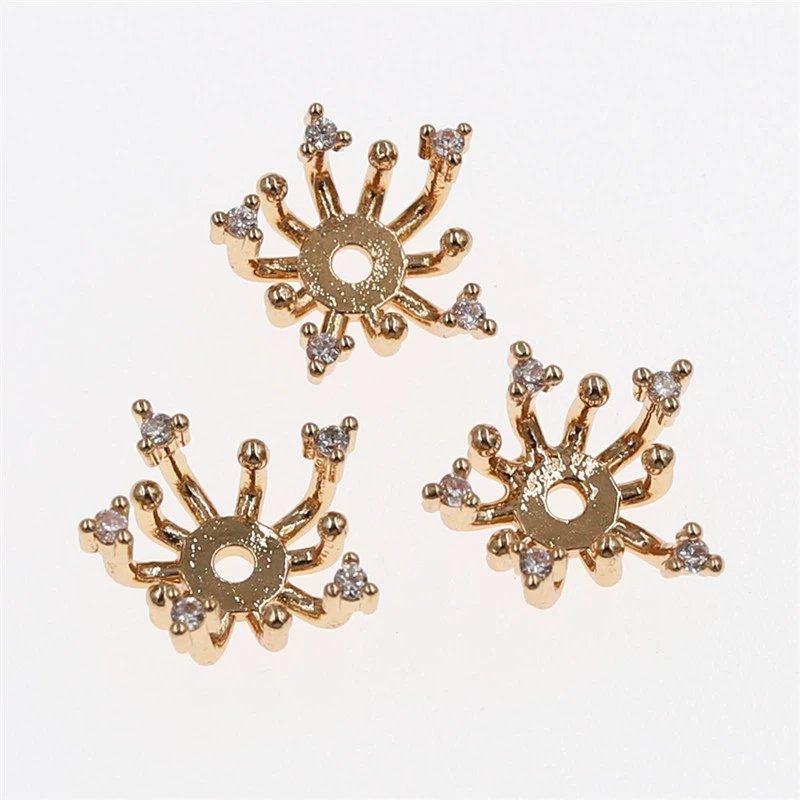 Copper accessories, Chinese hairpin, hair accessory, 11mm, micro incrustation, stamen, DIY