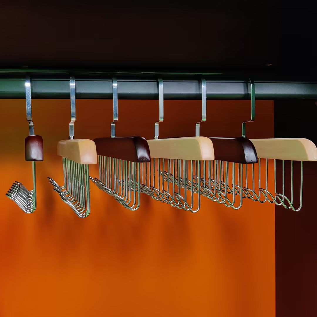 [8후크 옷걸이 3개] 무도장 내추럴 컬러