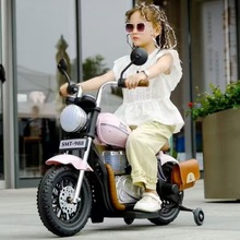 儿童电动车摩托车宝宝两轮越野车男女小孩复古哈雷玩具车可坐大人