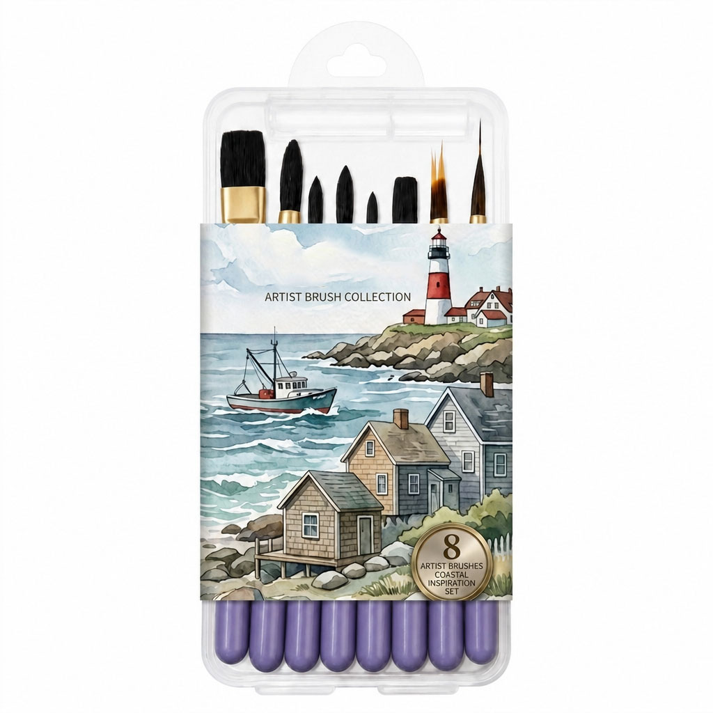 Cross-border bestselling portable watercolor brush set 8-piece high-quality nylon hair outdoor sketching painting tools