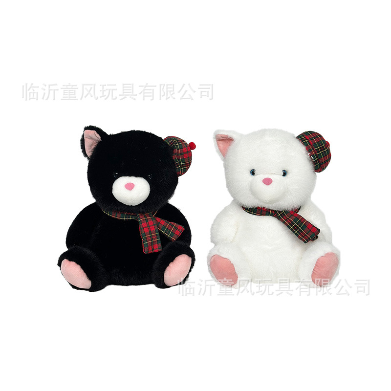 Boina británica, muñeca de gato, muñeca de máquina de muñecas de ocho pulgadas, juguete de peluche de gatito blanco y negro, regalo de evento de apertura