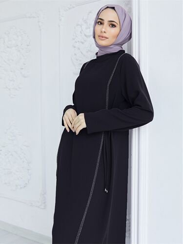 Women's Autumn/Winter New Fashion Elegant Tailored Back Buckle Waist Cinching Long Sleeve Dress Wholesale