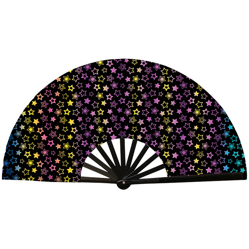 Abanico Plegable de Kung Fu de Plástico, Colorido, para Conciertos y Fiestas