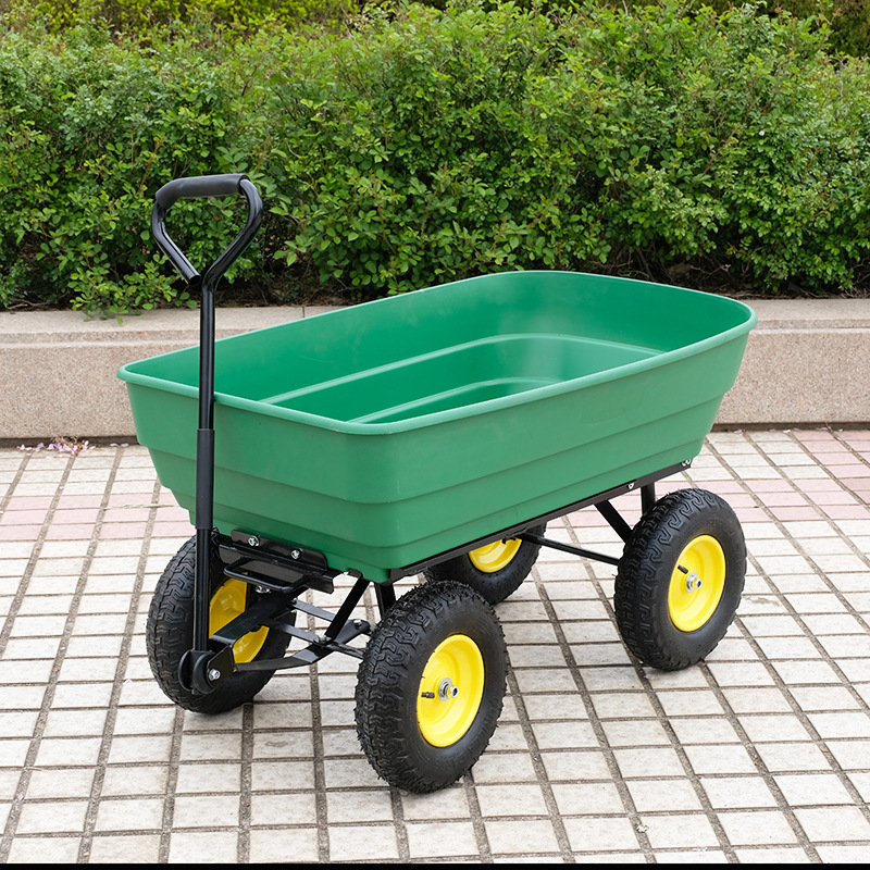 四轮塑料翻斗车手拉车平板车拖车拉货车小推车农用推货搬运车家用