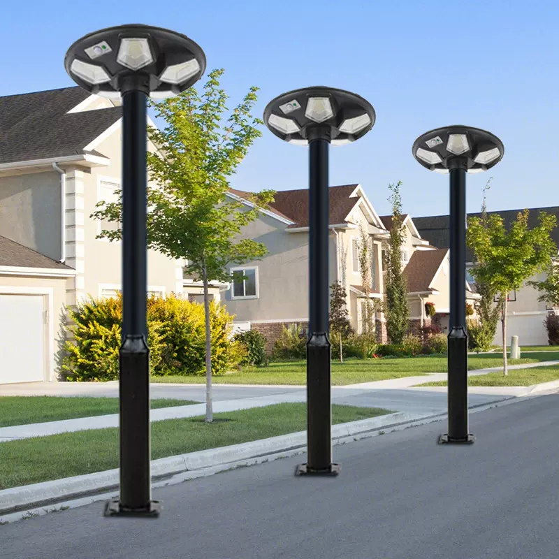 太阳能路灯户外庭院灯感应景观超薄飞碟高杆太阳能照明灯
