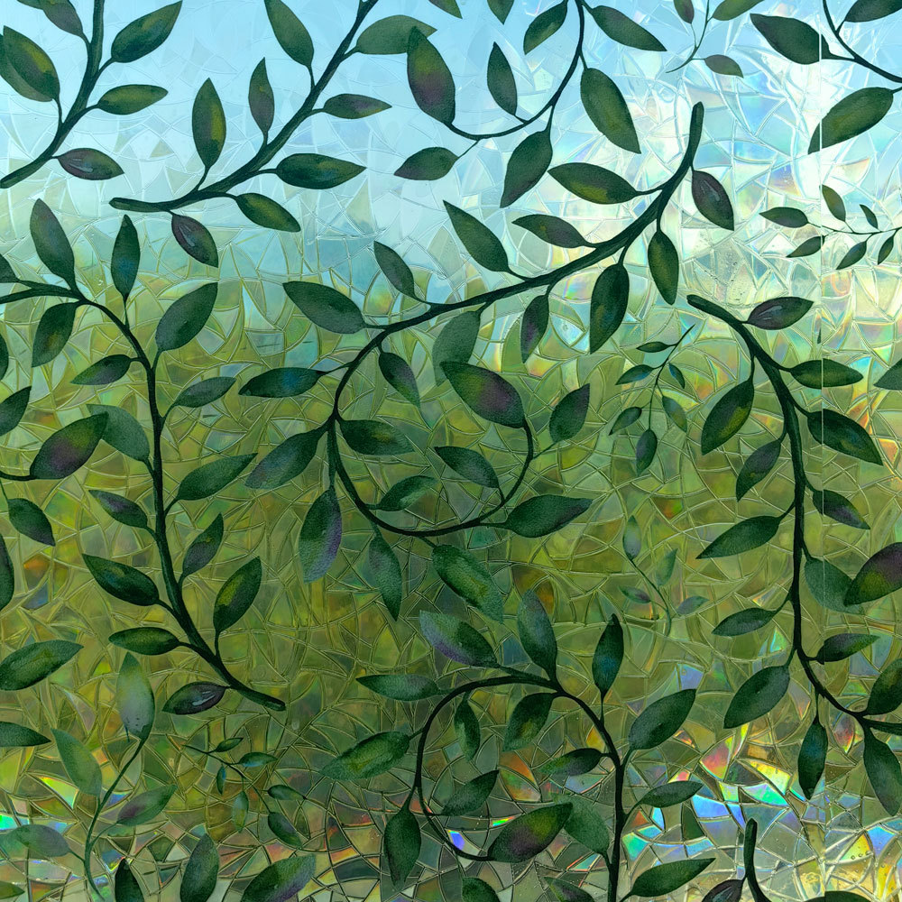 140g Weight Glass paster Home Textiles & Decor Type PVC Material Leaf Pattern Casual, Pastoral Style Casual Pastoral Leaf PVC Glass Paster Wall Art 5