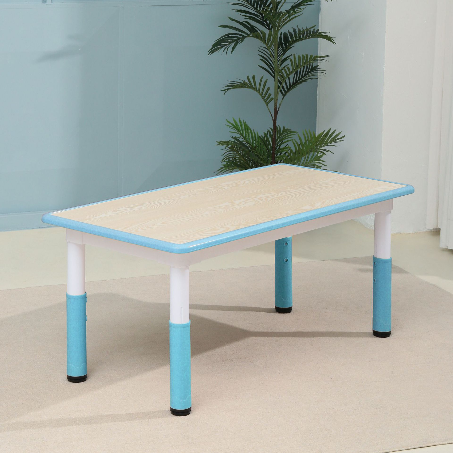 나뭇결 라이트 블루 싱글 테이블