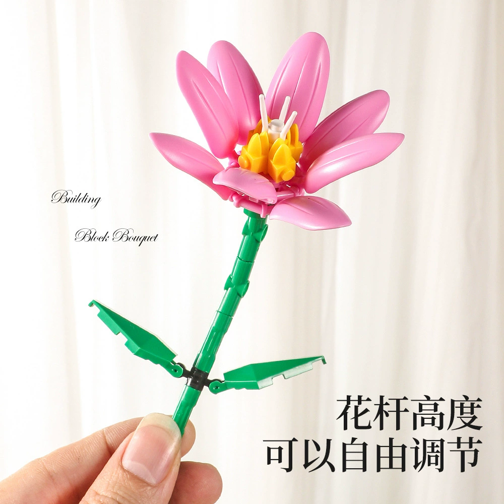 Building Block Bouquet (Lego) — Flower Constructor Kit, Multi-Color Flowers, Giftable