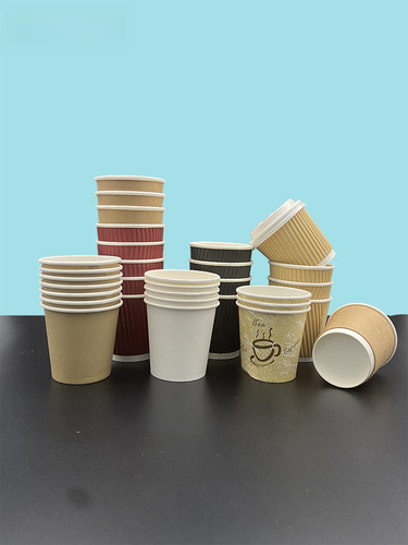 Small paper cups disposable small coffee cups 4oz 100ml corrugated cups double-layered thickened tasting cups factory direct sale