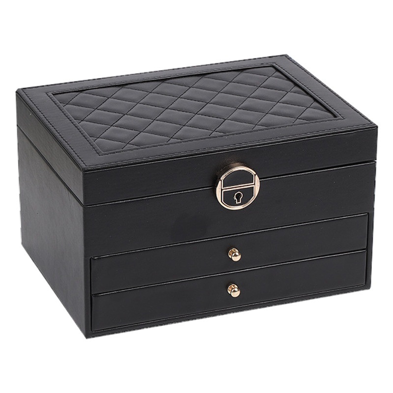 Caja de almacenamiento de joyas multicapa de gran capacidad para joyas, accesorios para el cabello, anillos, pendientes, collares, pendientes, pulseras, caja de almacenamiento