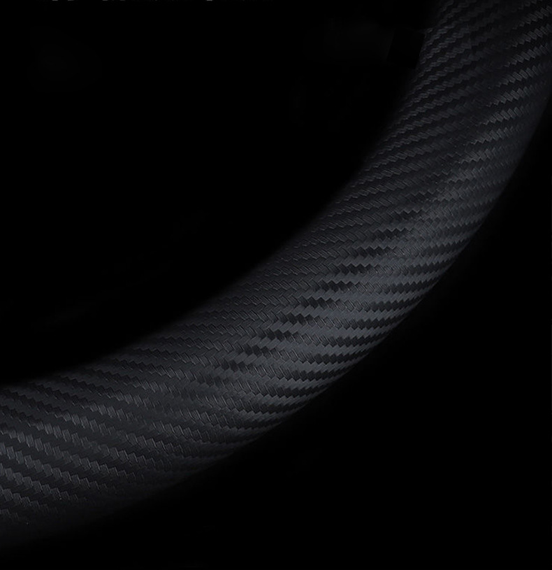 Cross-border car matte carbon fiber pattern steering wheel cover four seasons universal non-slip wear-resistant hand-sewn sweat-absorbent inner jewelry