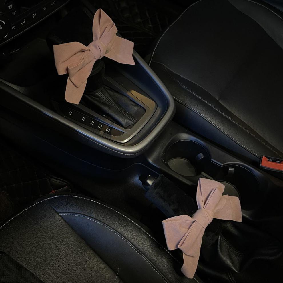 Little Dinosaur Car Gear Shift Cover, Gear Lever Protective Cover, Manual and Automatic Gear Cover, Universal Cute Handbrake Cover Set