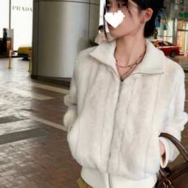 韩系慵懒风短款翻领毛毛外套女冬季新款时尚加厚长袖白色开衫上衣