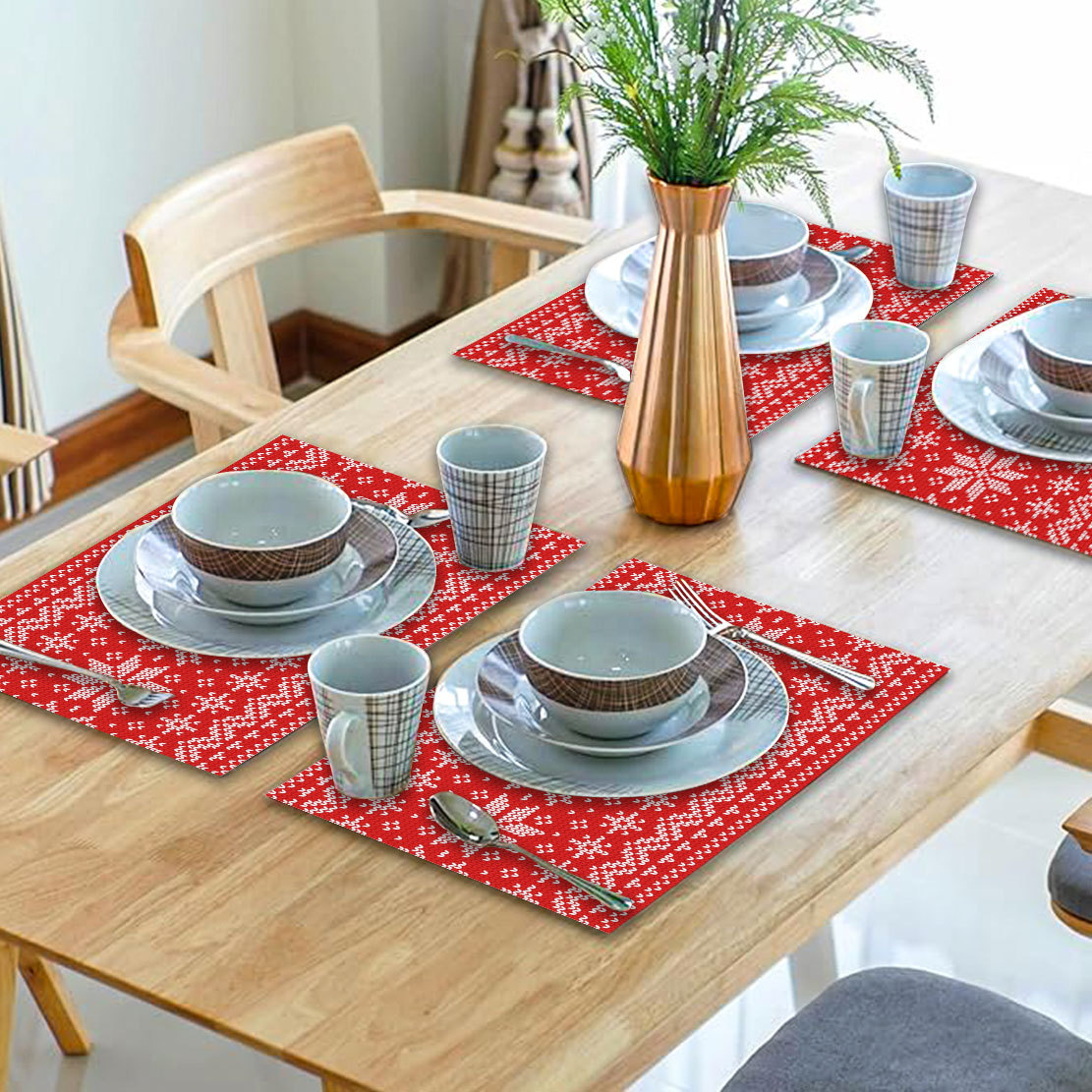 Heim & Garten Beliebte Tischsets zur Weihnachtsfeierdekoration Neue bedruckte Isoliermatten für die Küche im Herbst- und Winterstil, passend zu den Tischsets aus Leinen_voghion.com