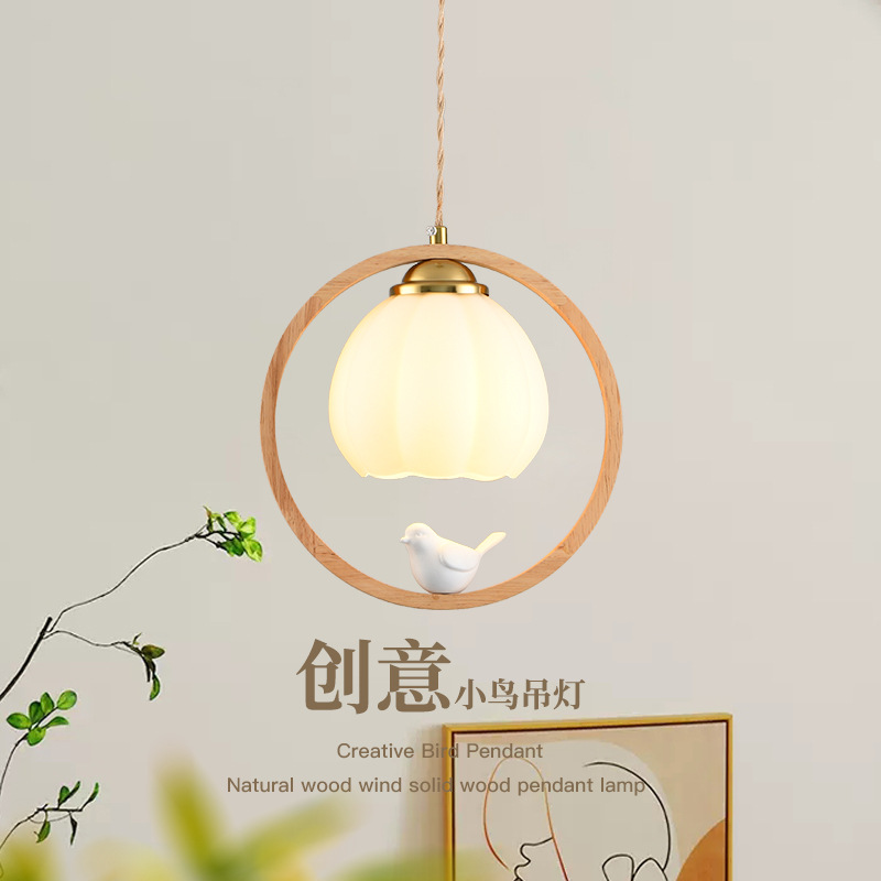 Pájaro de tronco simple lámpara de cabecera del dormitorio japonesa vivienda nórdica personalidad creativa pasillo balcón lámpara de cama