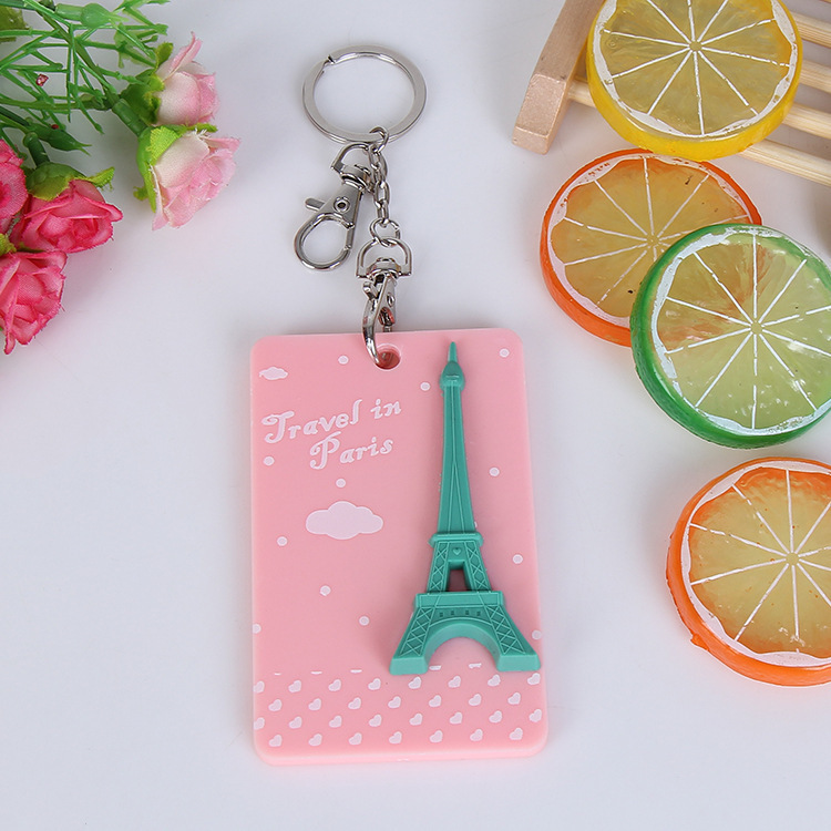 Bus creativo estudiante titular de la tarjeta de identificación 3D tridimensional pegamento flexible titular de la tarjeta de Banco de acrílico