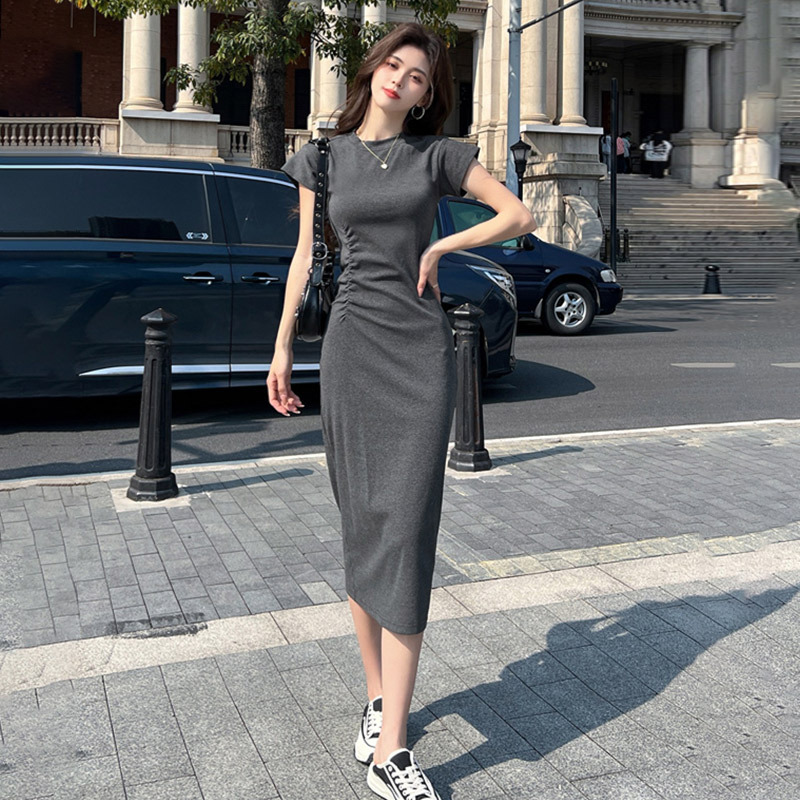Dress for Women Summer 2025 New Style Waist Slimming Look Tall Elegant Pleated French Sexy Hip-Hugging Long Skirt Dress for Women Summer 2025 New Style Waist Slimming Look Tall Elegant Pleated French Sexy Hip-Hugging Long Skirt