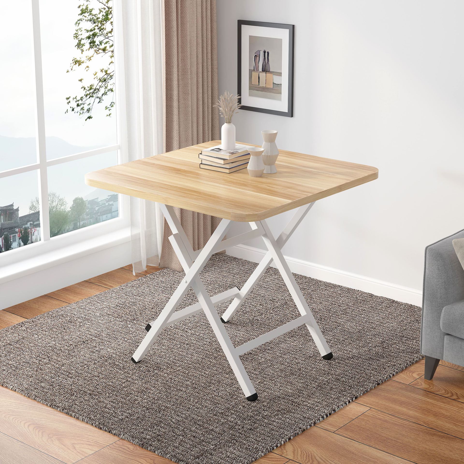 Mesa plegable alquiler de alquiler de mesa de comedor al aire libre portátil mesa de estand simple mesa de comedor casera mesa cuadrada
