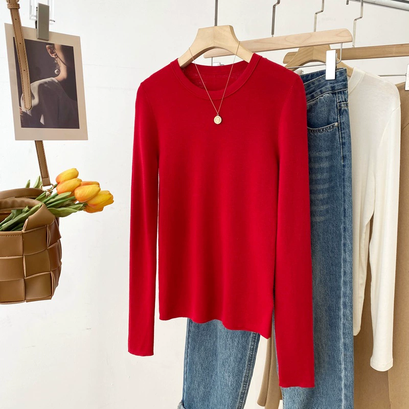 24 осенних и зимних новых продуктов, чтобы сохранить высокое качество 60 шт Янцзы пряжа с круглым вырезом с длинными рукавами рубашка с 16 стежками тонкой шерсти A9636