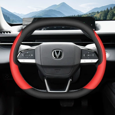 Cs55Plus Special Ultra-Thin Car — Steering wheel cover - changan-double-d-type-black-and-red-set-type-ultra-thin-model-default