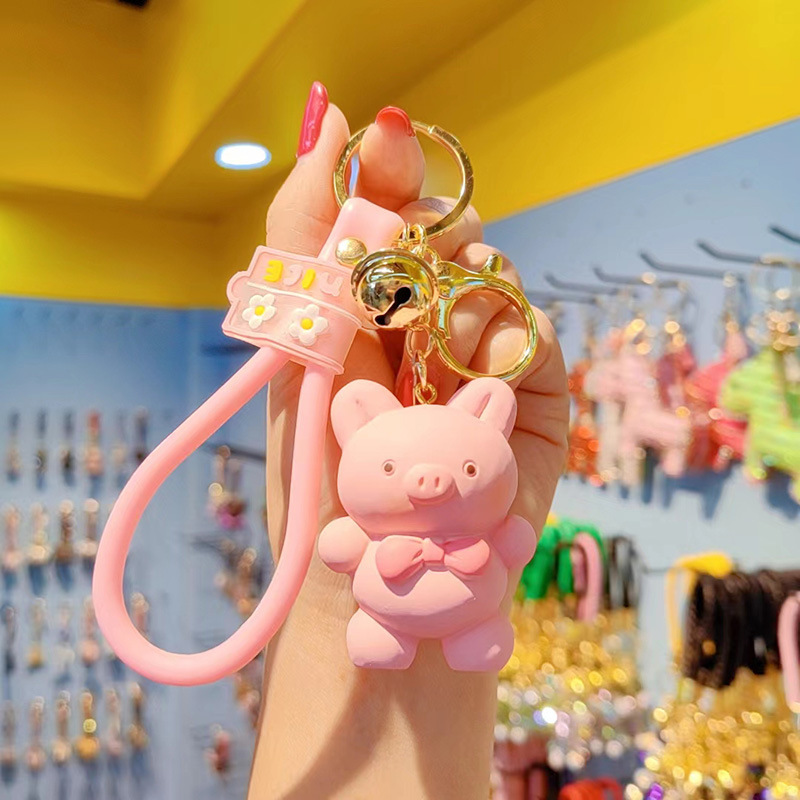 Llavero de oso de resina con colgante de muñeca de dibujos animados, cadena para teléfono móvil para mujer, llavero, colgante decorativo para bolso.