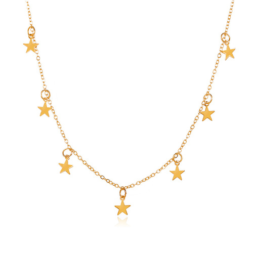 Fashionable thickened five-pointed star pendant necklace, simple temperament, light luxury, geometric clavicle chain for women
