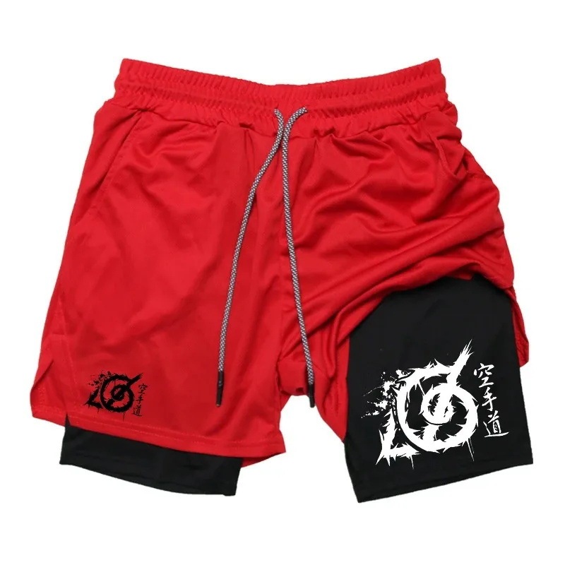 Men's 2-in-1 Sports Running Shorts—Fitness Sports Shorts with Compression Lining and Double-Layer Design Men's 2-in-1 Sports Running Shorts—Fitness Sports Shorts with Compression Lining and Double-Layer Design