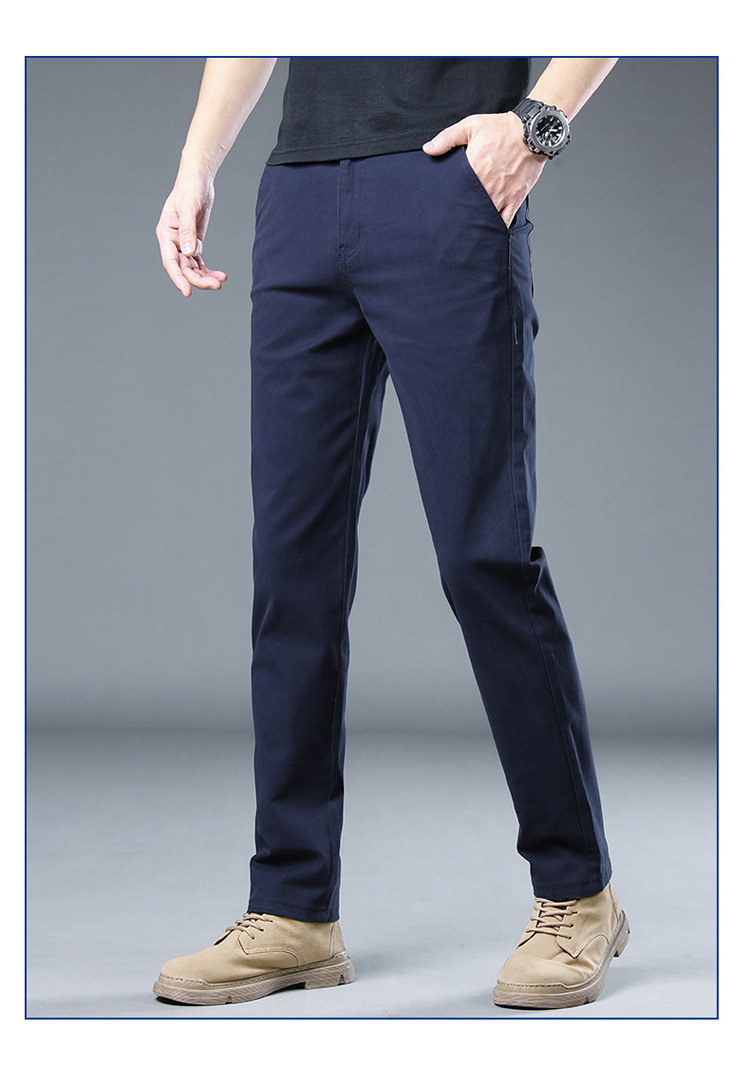 A-class pure cotton brand casual men, slim fit straight leg high-end men's pants, breathable versatile pants for spring_voghion.com
