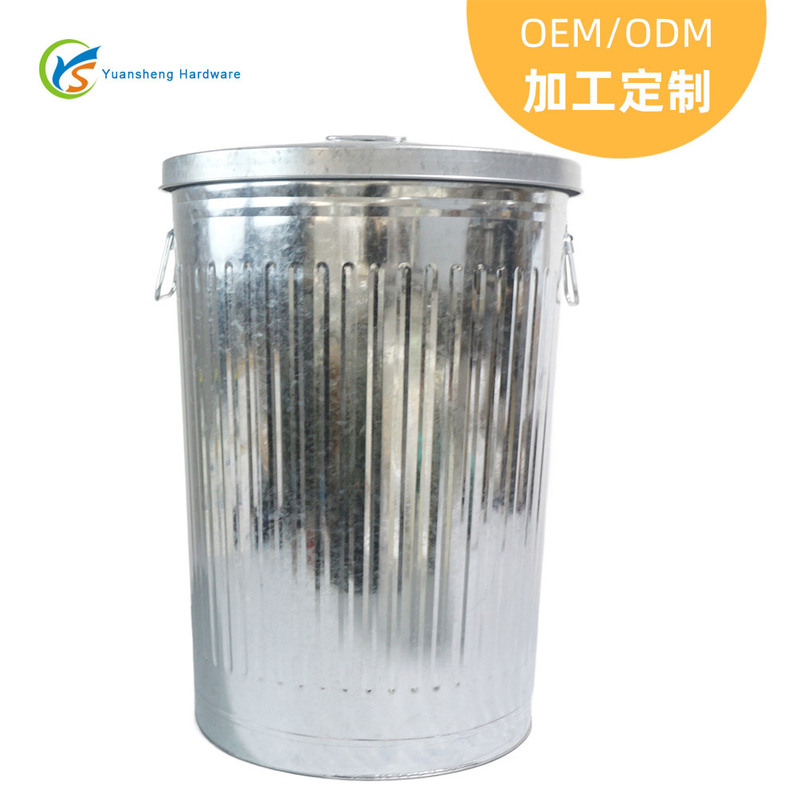 Customized Large Metal Storage Bin 100L Outdoor Trash Can Galvanized Iron Storage Bin with Lid and Double Handles