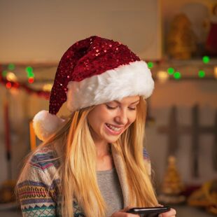 New Christmas Decoration Atmosphere Hat Double-Layer Sequin Hat Shanghai Plush Hat for Adults and Kidsren Enlarged and Thickeneded Long Hair Hat