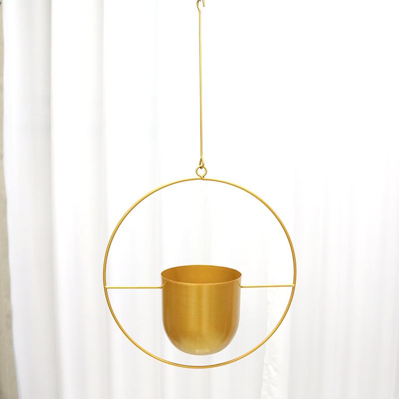 Transfronterizo simple y creativo moderno colgar hierro forjado balcón colgar planta suculenta decoración colgante cesto maceta