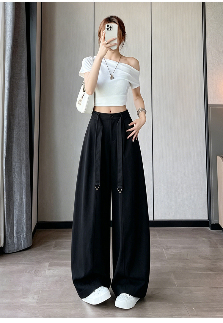 Quần culottes nữ ống rộng cạp cao chất liệu lụa mỏng mùa hè — Trắng thường xuyên chi tiết 39